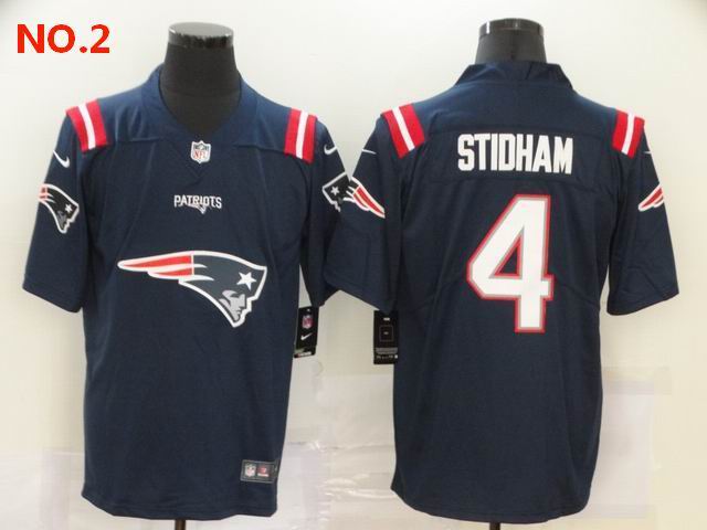 Men's New England Patriots #4 Jarrett Stidham Jersey NO.2;